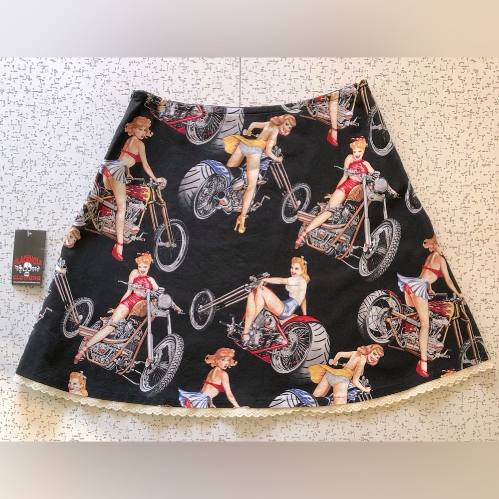 Pin-up Biker Semi-Circle Skirt